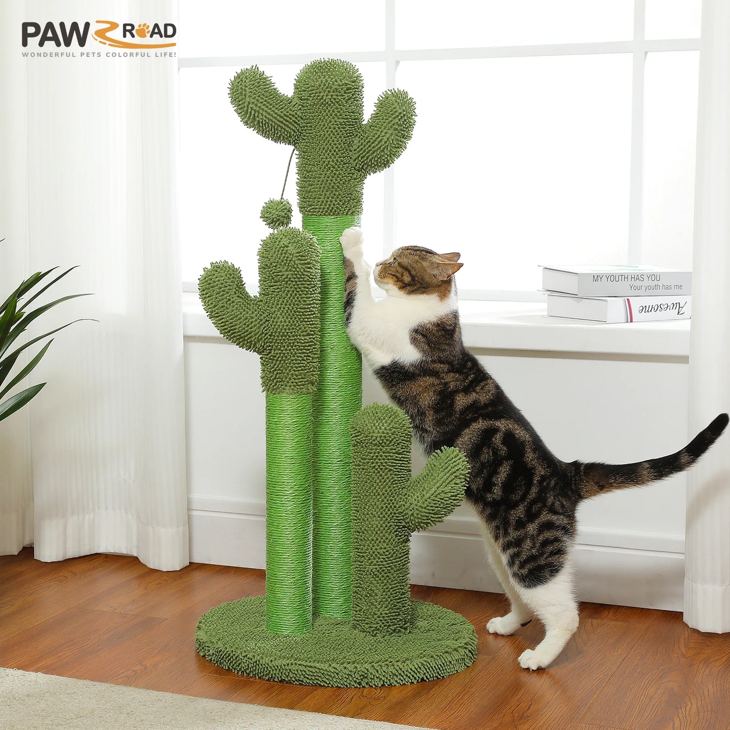 PEQULTICN Cactus Cat Tree With Condo Hammock For Indoor Cats