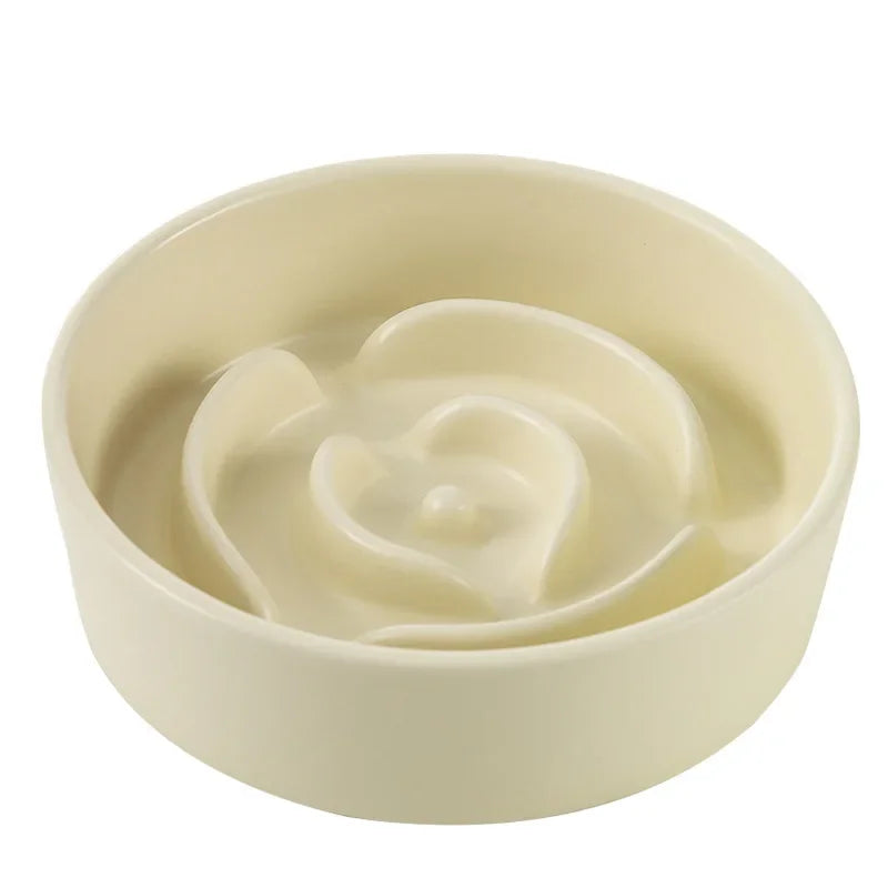 Ceramic Slow Feeder Bowl for Cats and Dogs Anti Choke