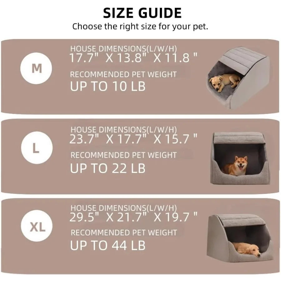 High-Concerned Dog Bed House Cozy Memory Foam Plush Non Slip