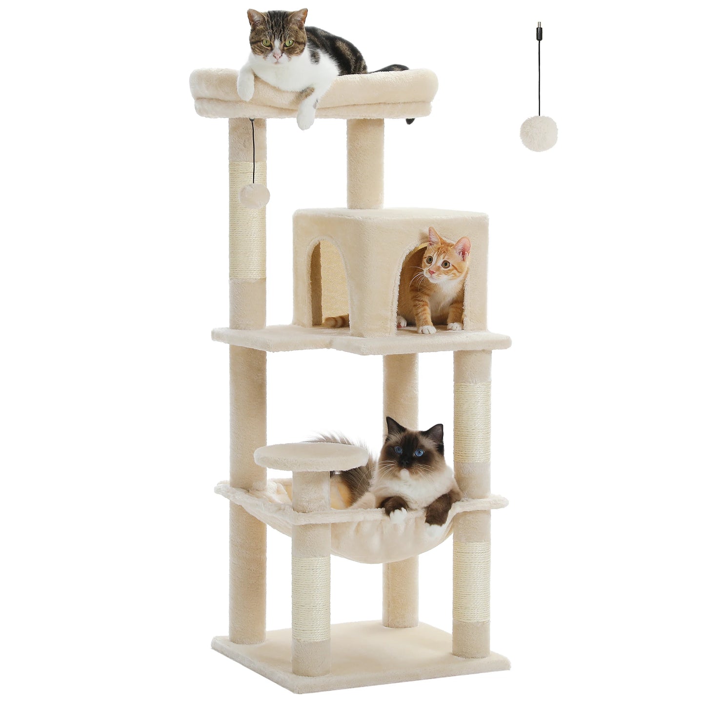 PETEPELACN Cat Tree Indoor 5-Level Tower With Metal Frame