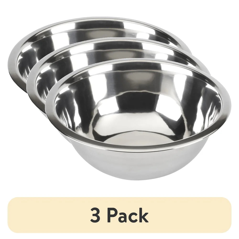 Stainless Steel Mixing Bowls Set 3 Pack Durable Multipurpose Kitchen