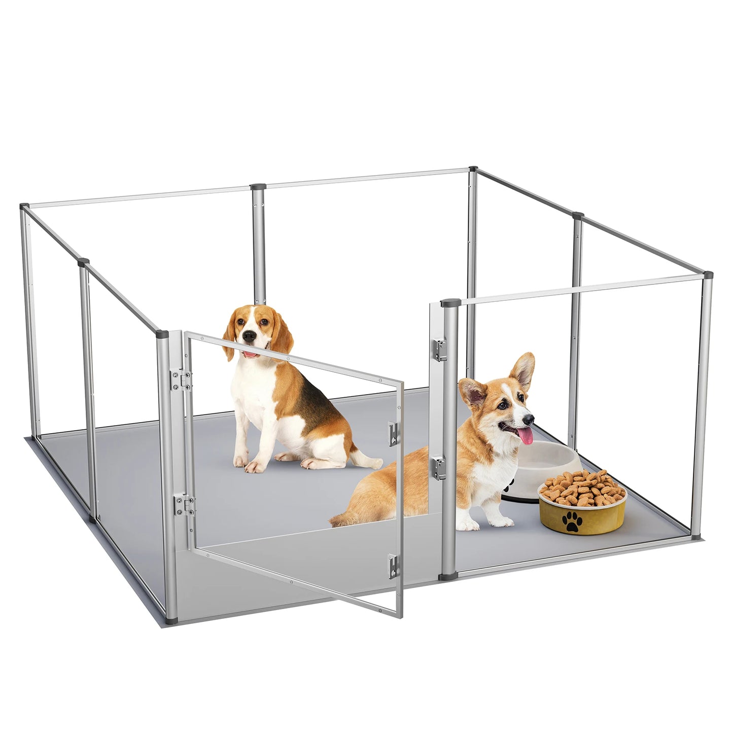 BINGOPAWH AcrylicDogPlaypenFence With WaterproofPad For Cats And Puppies WhelpingPen Box