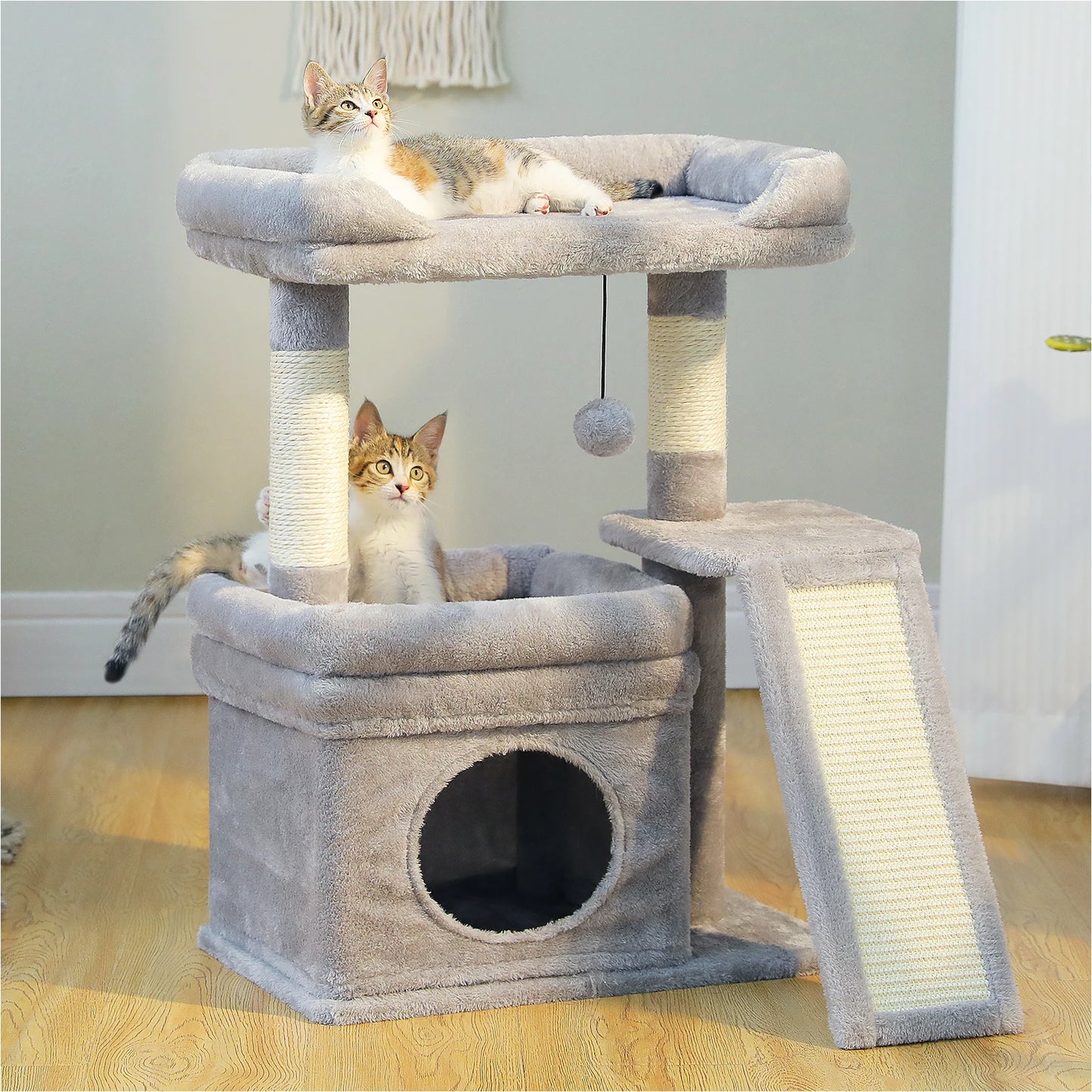 PEQULTICN Safe Cat Tree Tower With Cozy Top Perch Indoor