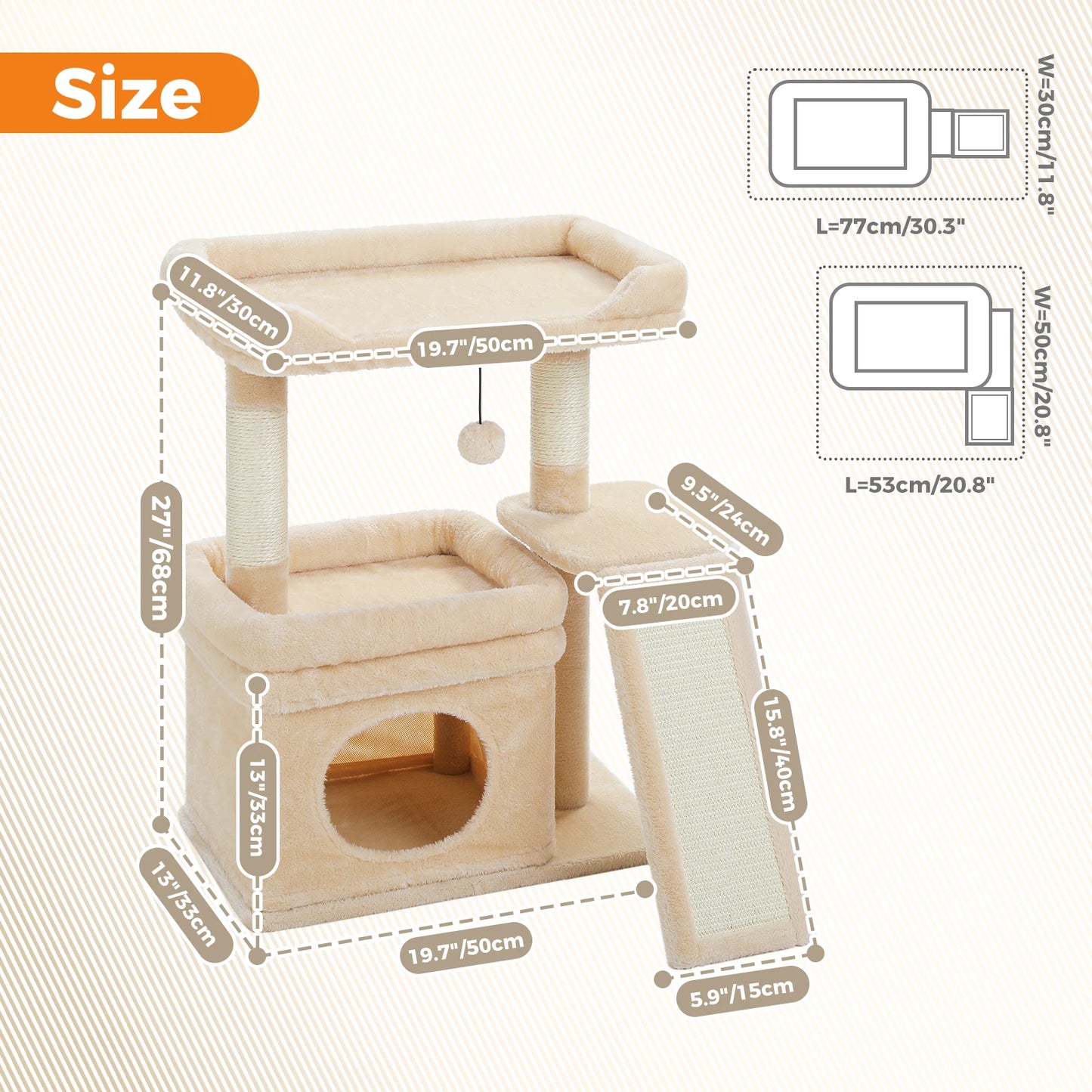 PEQULTICN Safe Cat Tree Tower With Cozy Top Perch Indoor