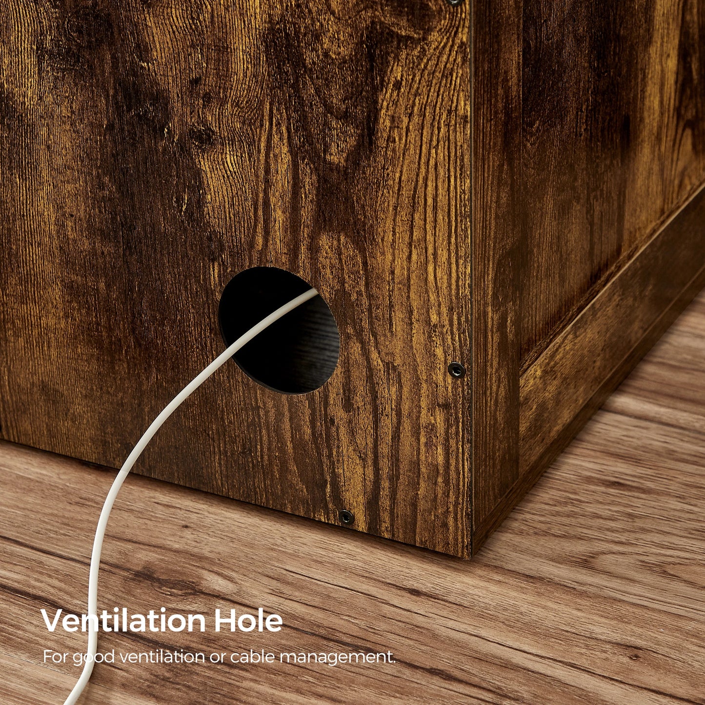 FEANDREAH Hidden Litter Box Furniture Enclosure Cabinet For Cats