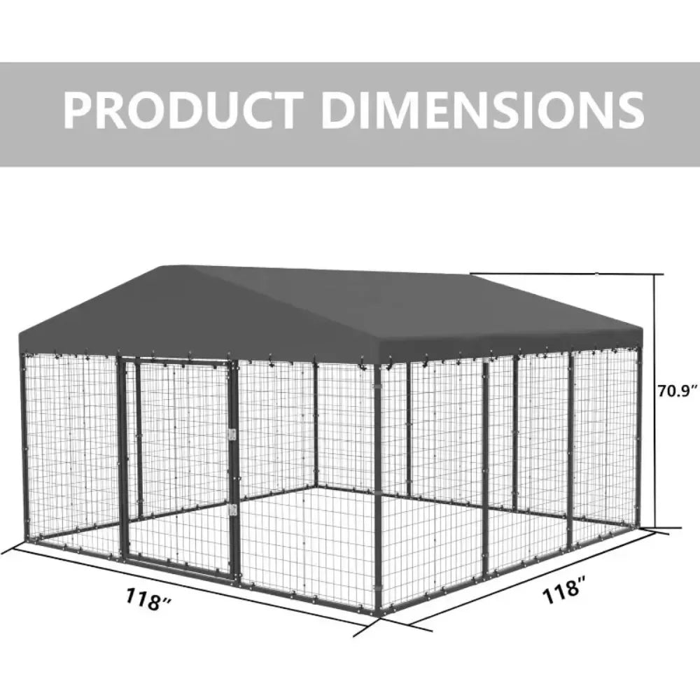 High-concerned Outdoor Heavy Duty Dog Kennel With Waterproof Roof