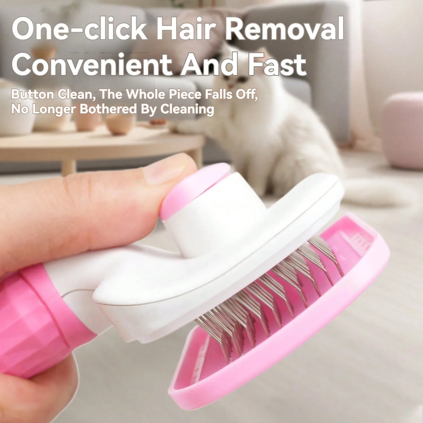 Hign-concerned Stainless Steel 4 In 1 Self Cleaning Pet Comb