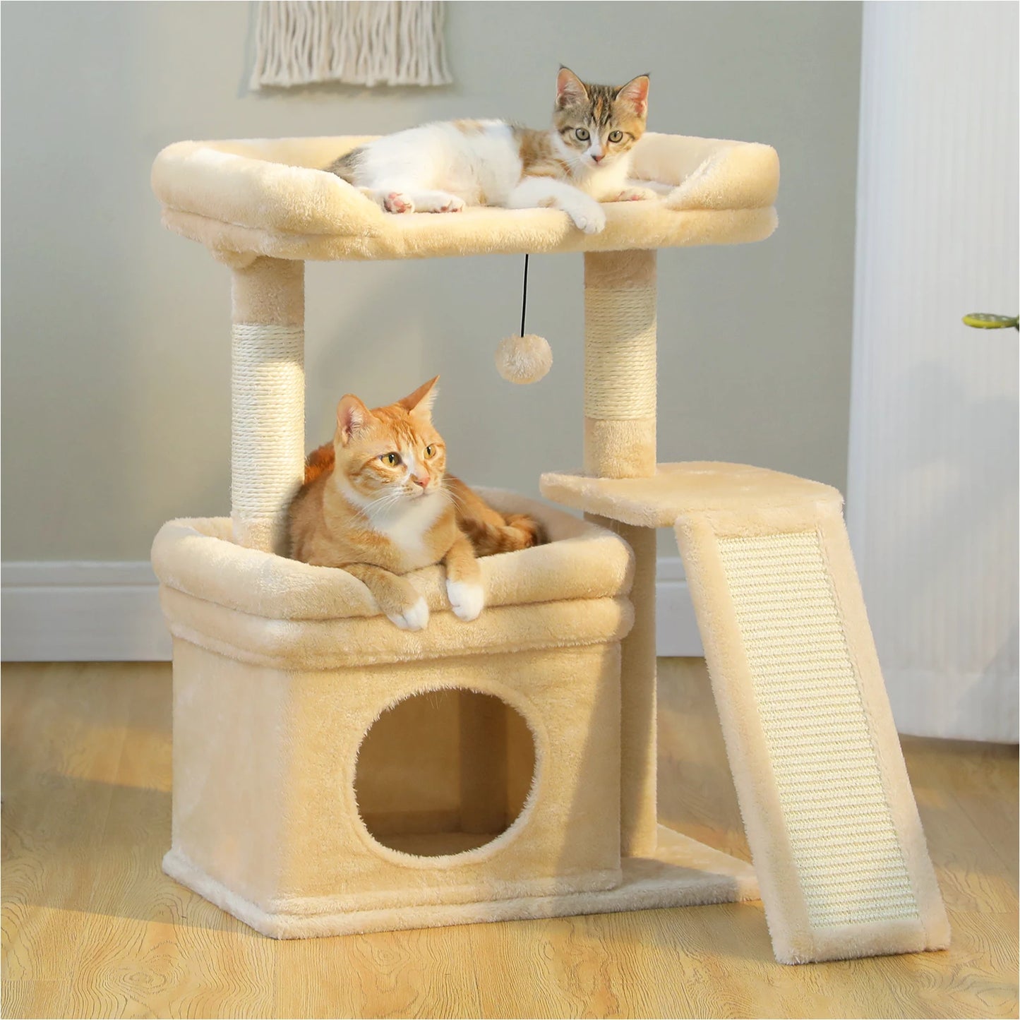 PEQULTICN Safe Cat Tree Tower With Cozy Top Perch Indoor