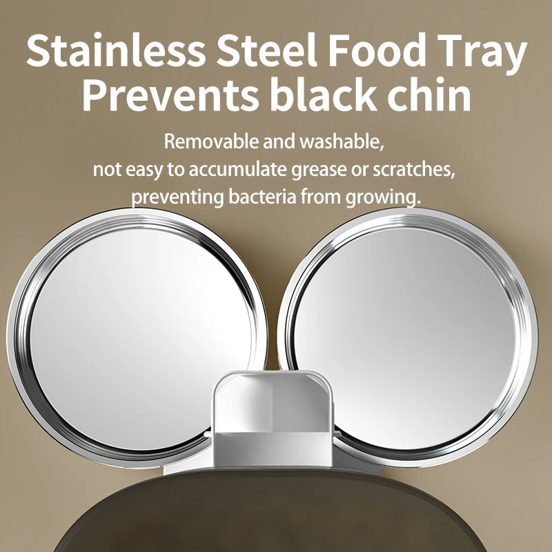 PAPIFEED Smart Automatic Pet Feeder With Dual Bowls And WiFi Timer