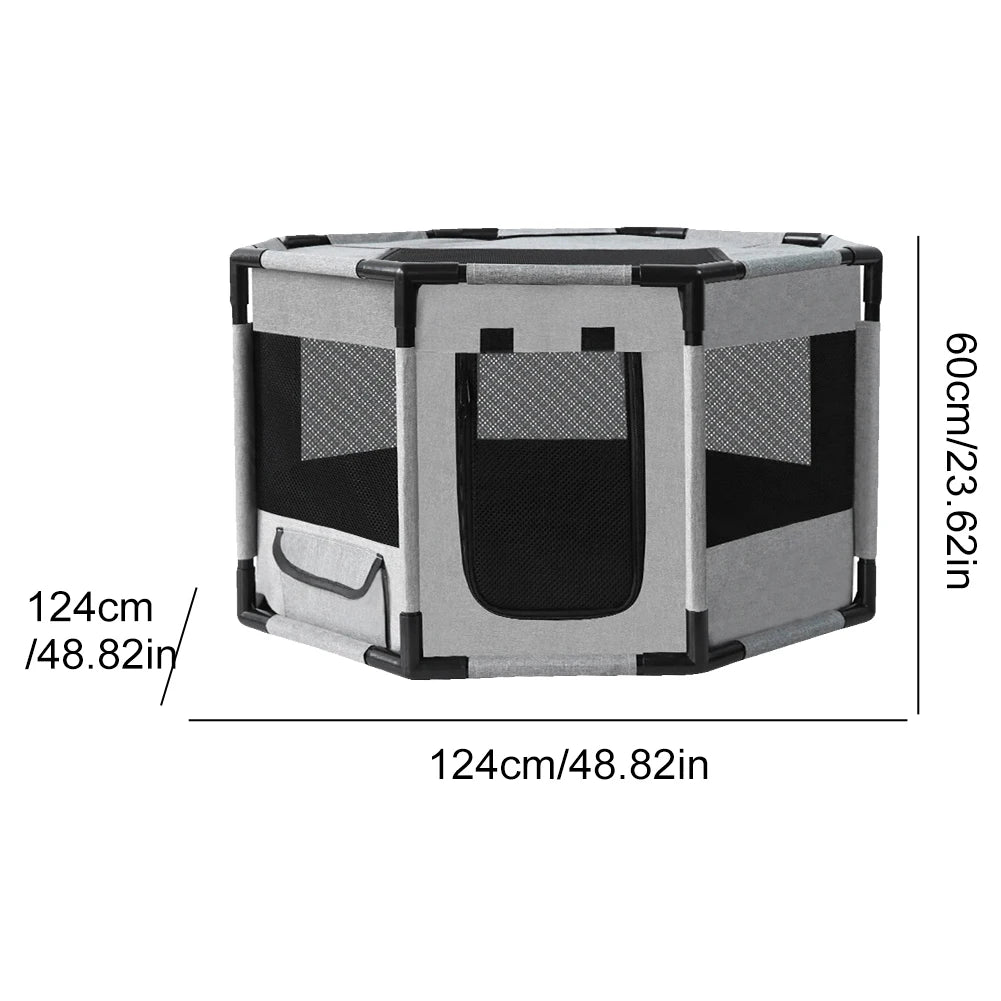 Highconcerned Portable Octagonal Foldable Pet Cage for Dogs and Cats