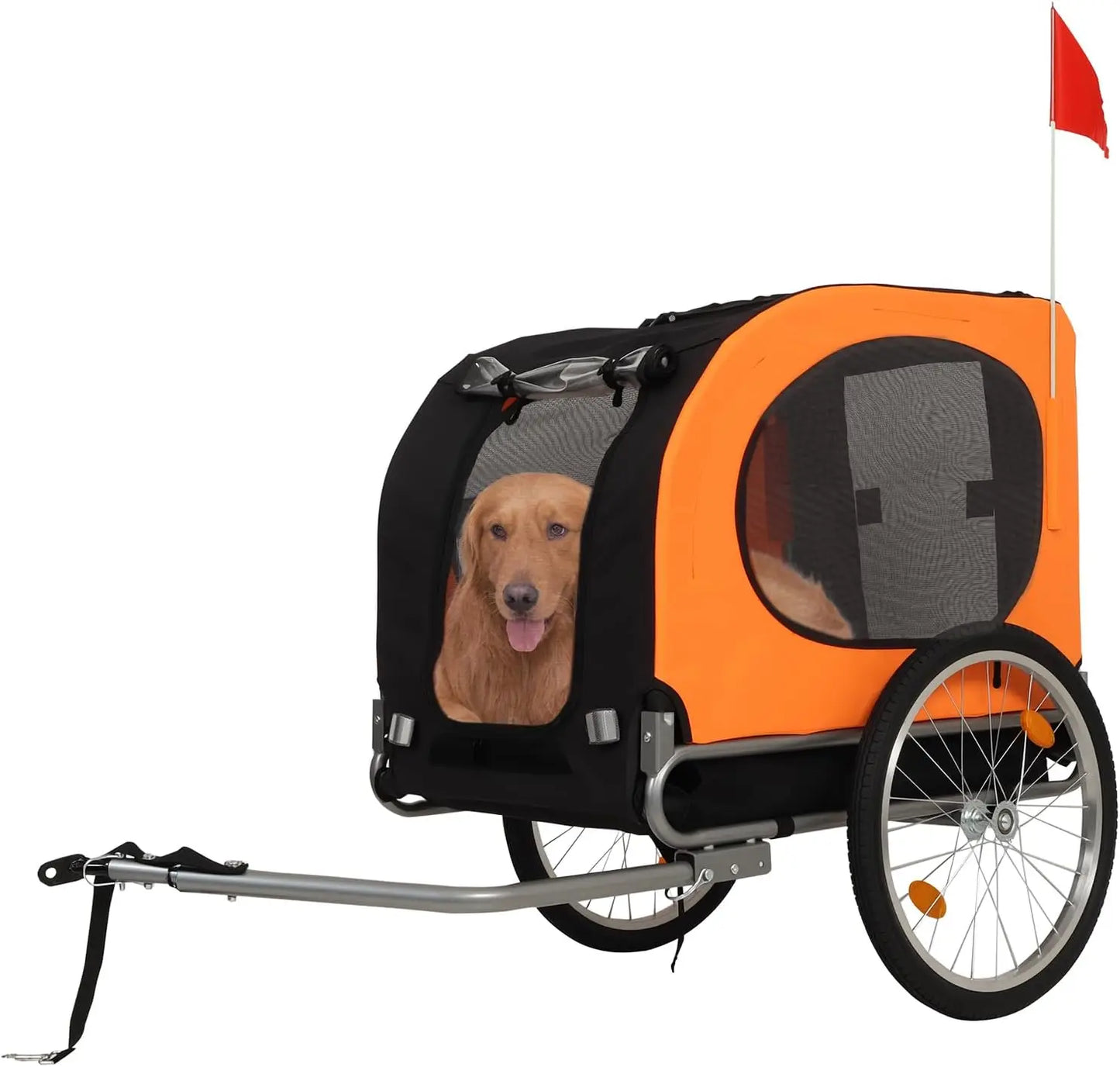 HiMISS Steel Dog Bike Trailer With Universal Coupler Folding Carrier