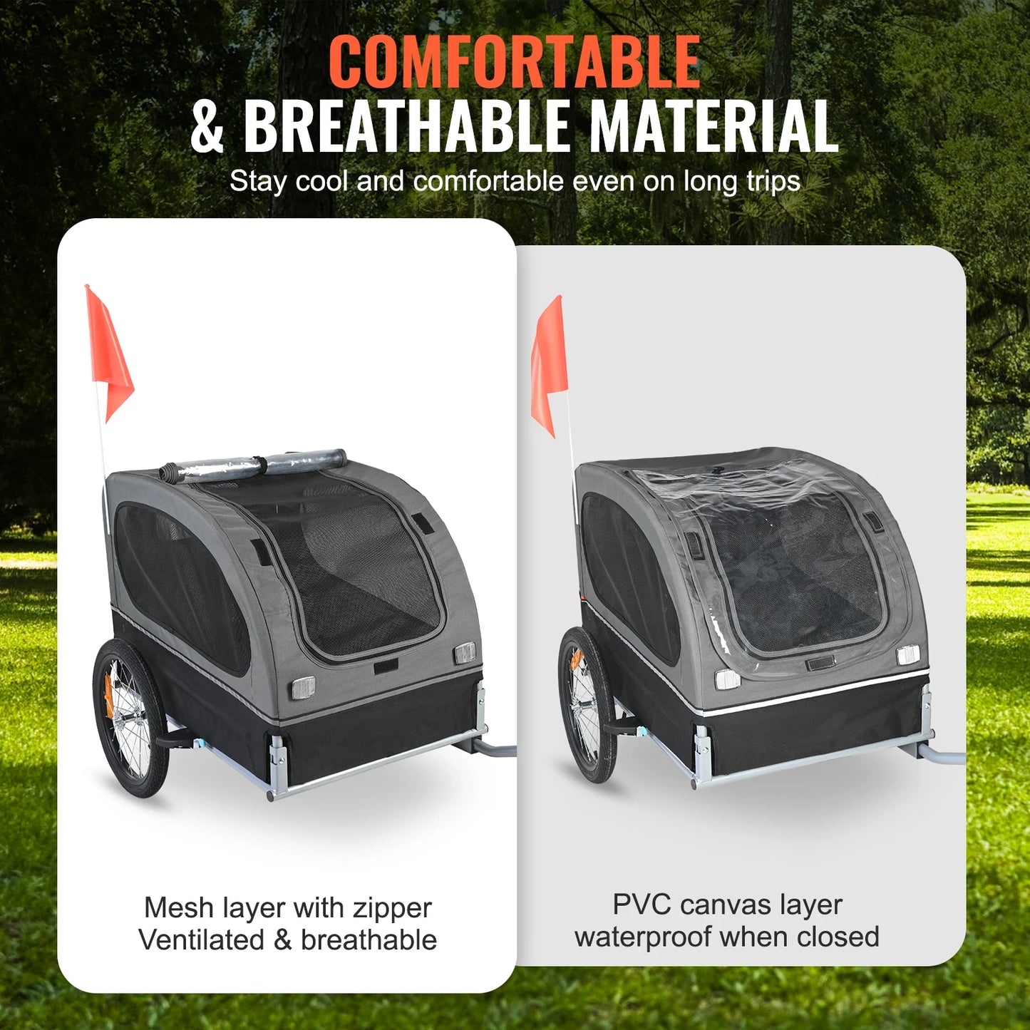 SucceBuy Dog Bike Trailer Carrier For Medium Breeds With Wheels