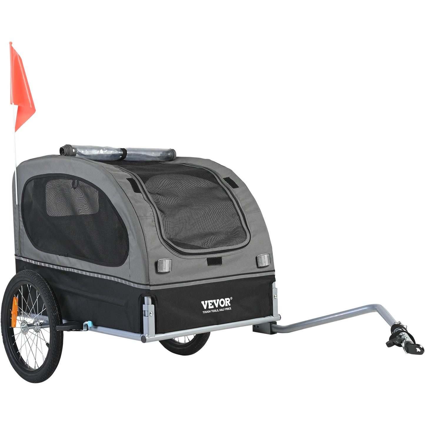 SucceBuy Dog Bike Trailer Carrier With Collapsible Design And Reflectors