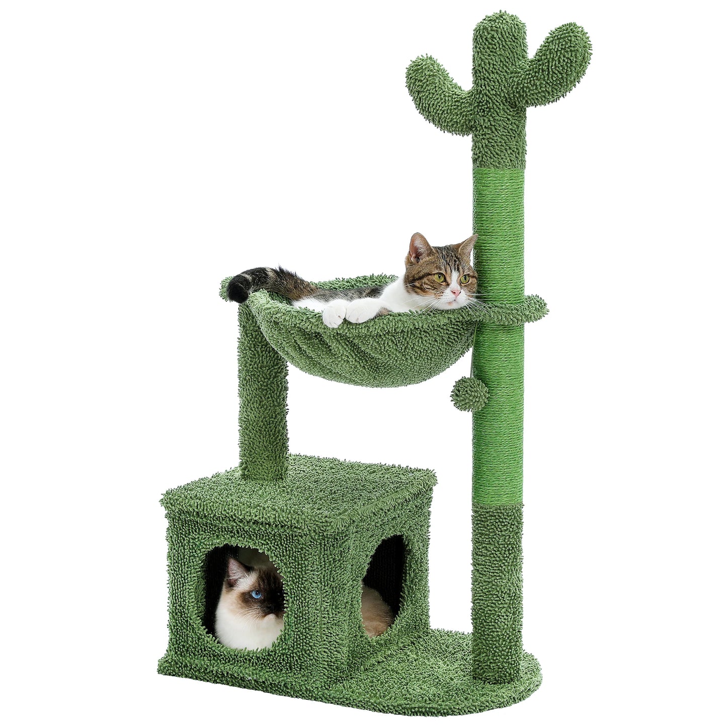 PEQULTICN Cactus Cat Tree With Condo Hammock For Indoor Cats