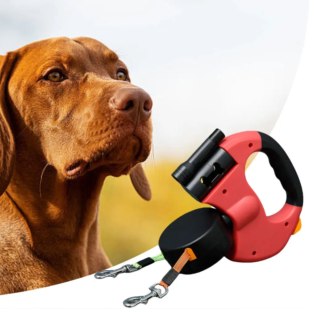 Alloet Double Headed Retractable Dog Leash Traction Rope LED Light