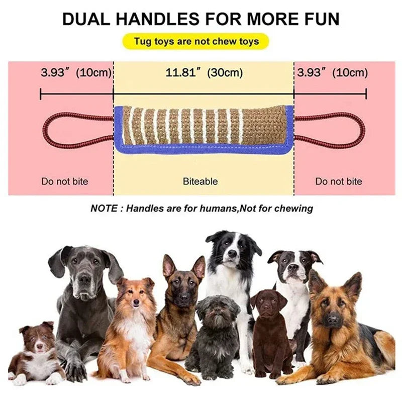 High-Concerned Dog Training Bite Tug Pillow Sleeve With Rope Handles