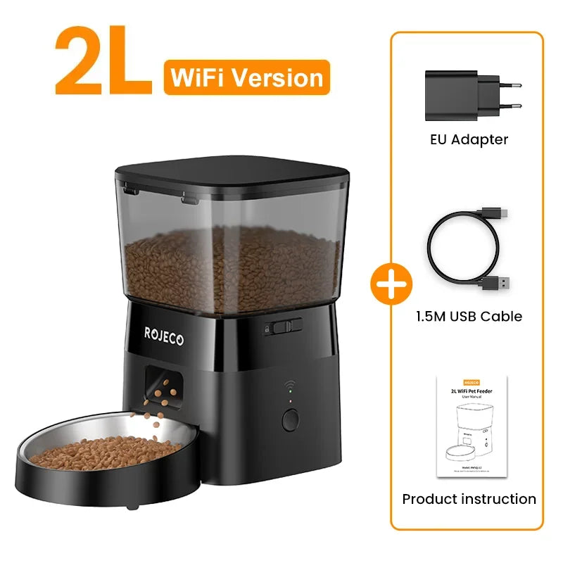 ROJECO Smart Automatic Dog Feeder With WiFi Remote Control