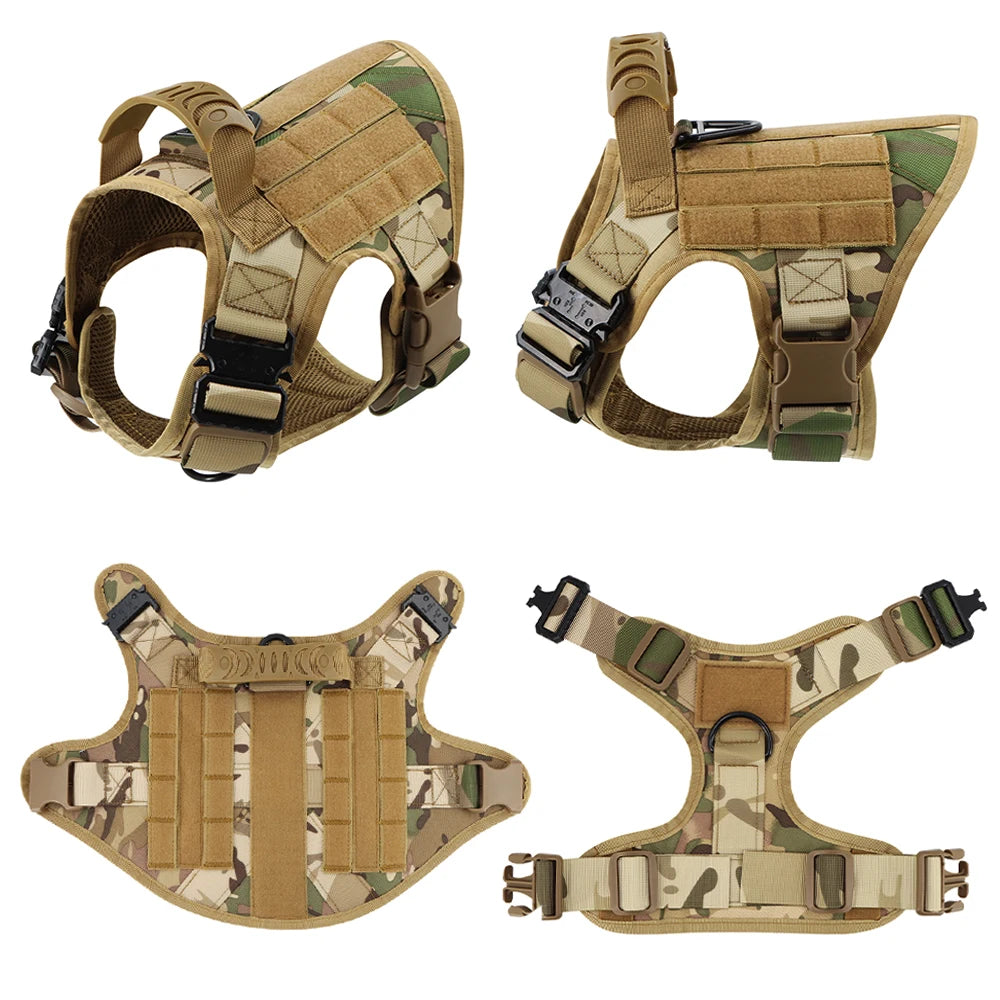PETRAVELCN Tactical Dog Harness Vest No Pull for Training Walking