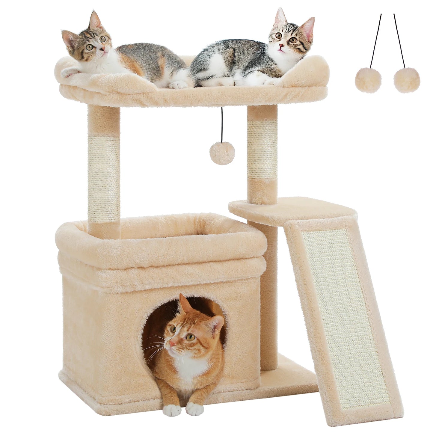 PEQULTICN Safe Cat Tree Tower With Cozy Top Perch Indoor