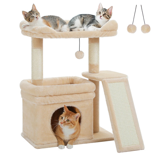 PEQULTICN Safe Cat Tree Tower With Cozy Top Perch Indoor