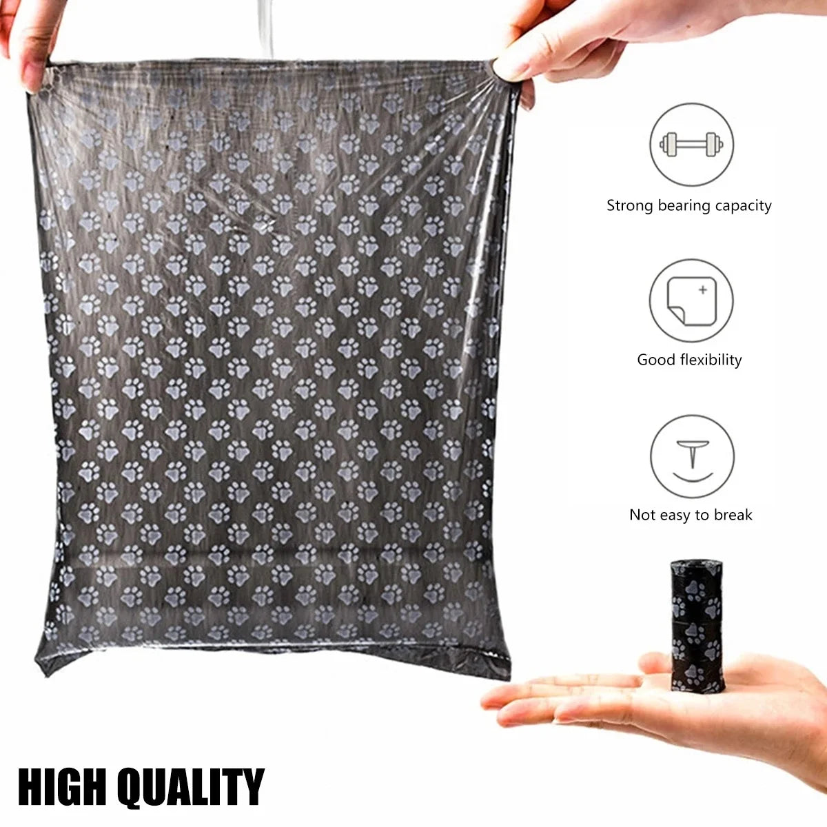 Dog Accessories Biodegradable Poop Bags Dispenser 2 Rolls For Pets