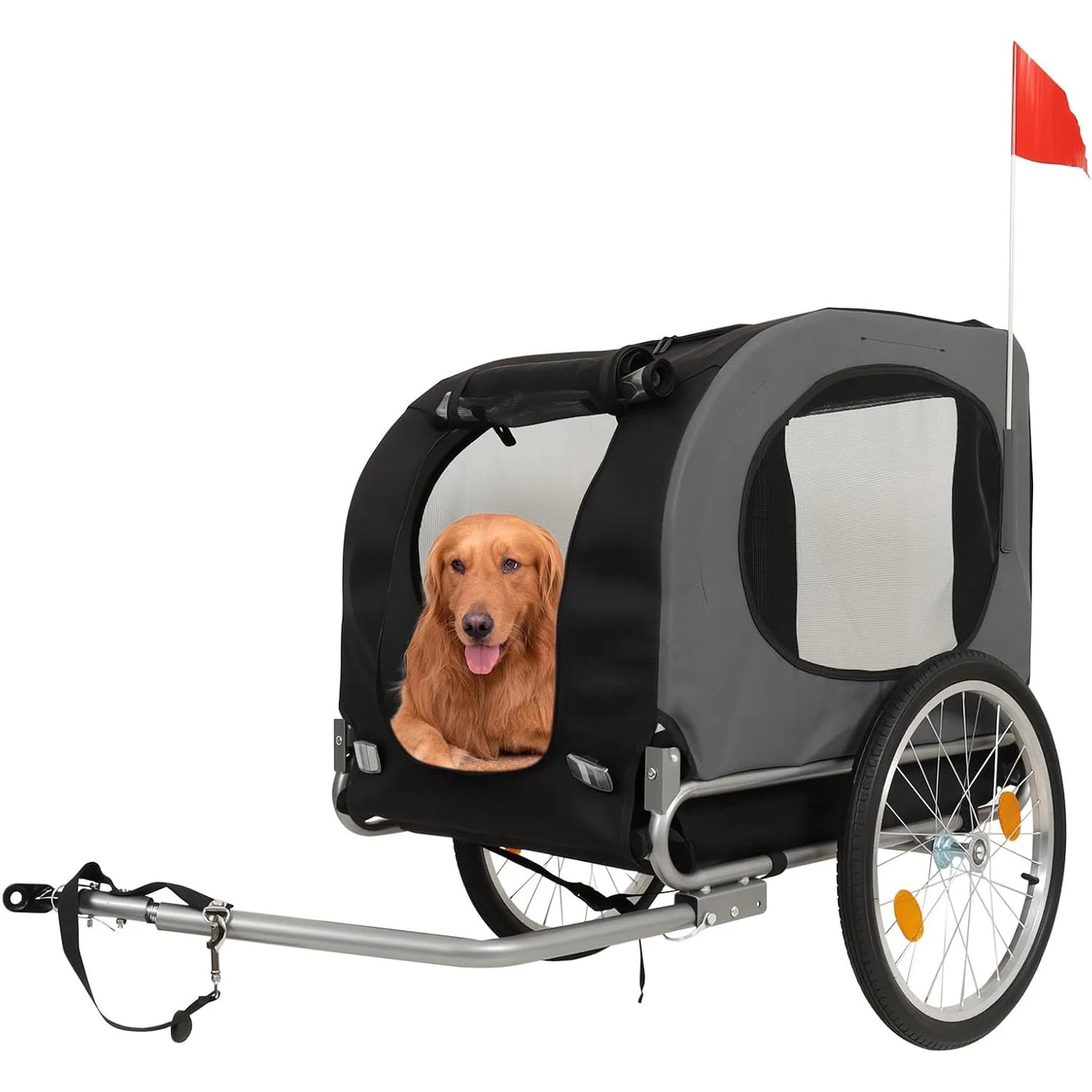 HiMISS Steel Dog Bike Trailer With Universal Coupler Folding Carrier