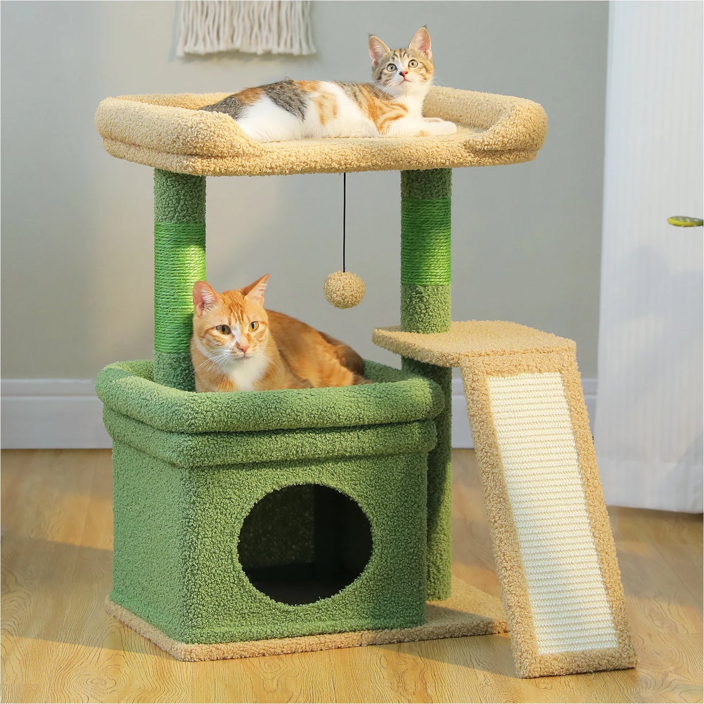 PEQULTICN Safe Cat Tree Tower With Cozy Top Perch Indoor