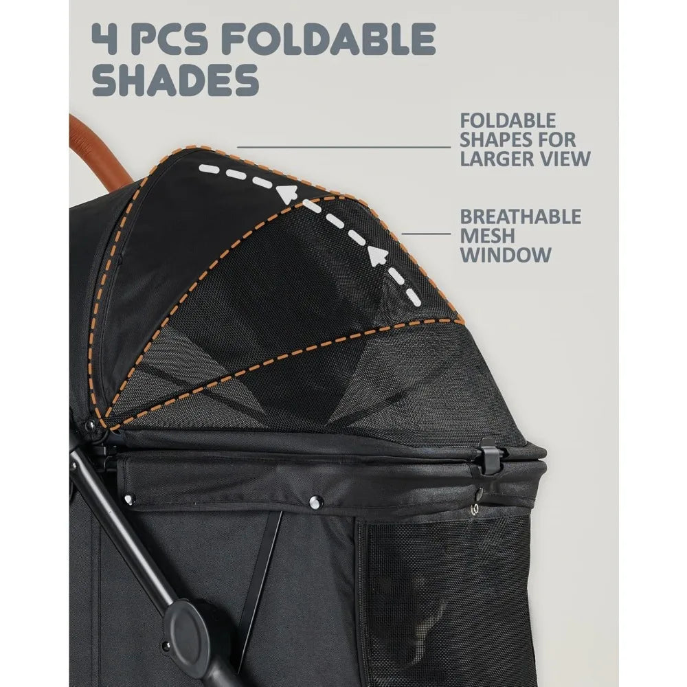 DAFIFY All Terrain Dog Stroller With Adjustable Handle And Canopy