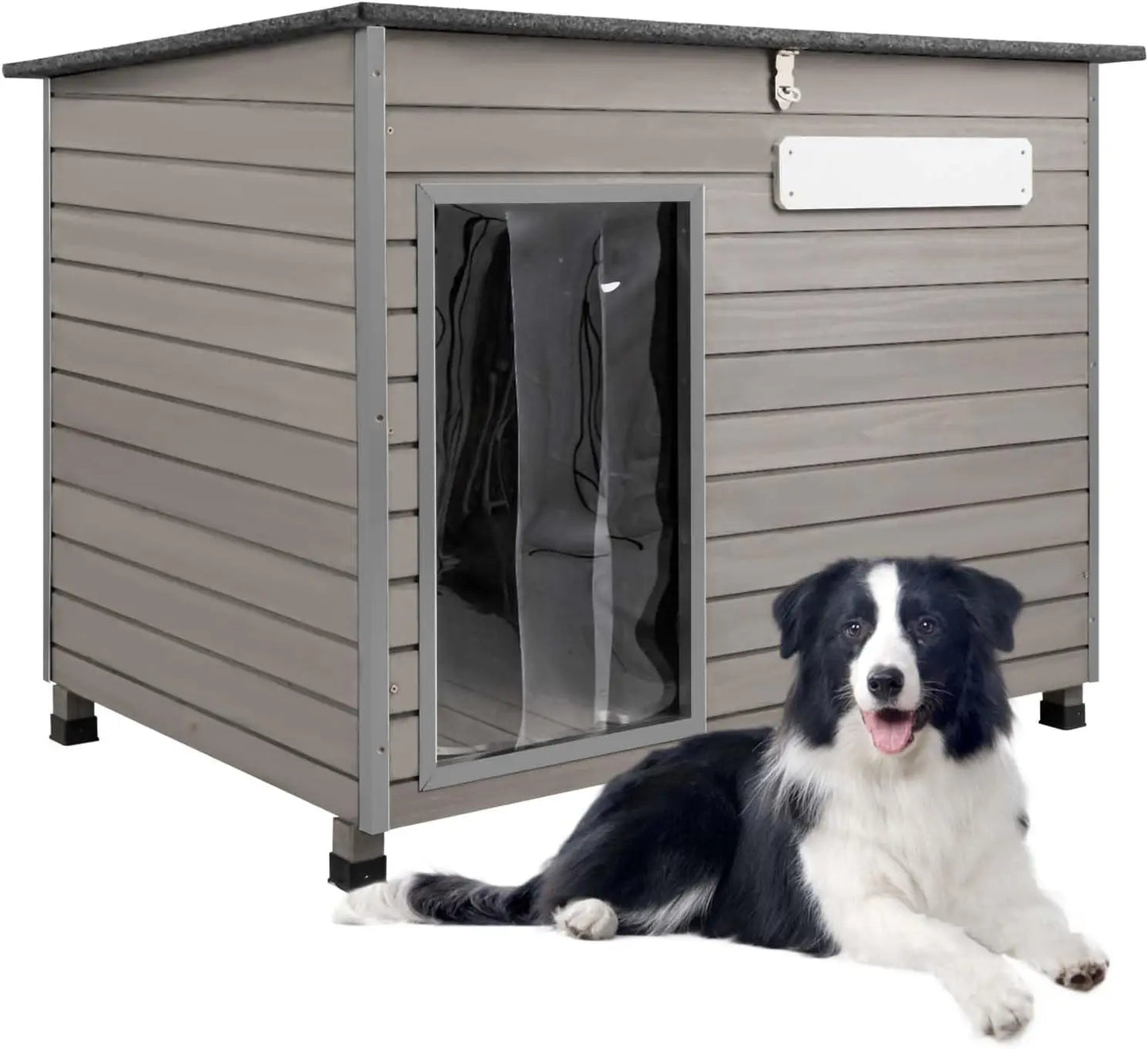 PetsCosset Wooden Dog House Outdoor Kennel With Anti Chewing Frames