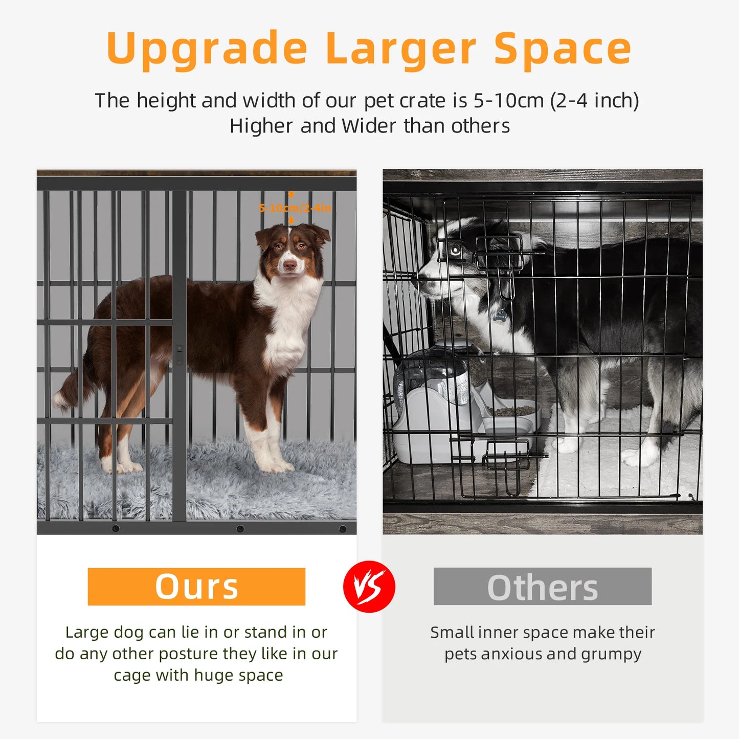 BINGOPAW Dog Crate End Table Kennel With Locks And Removable Tray