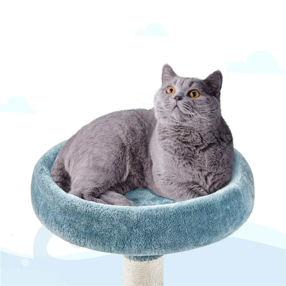 XMSJ Ocean Themed Cat Tree With Shark Mouth Perch Plush