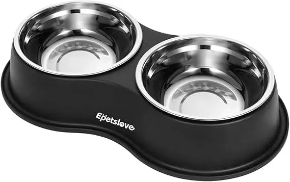 Hign-concerned Double Dog Food and Water Stainless Steel Bowls