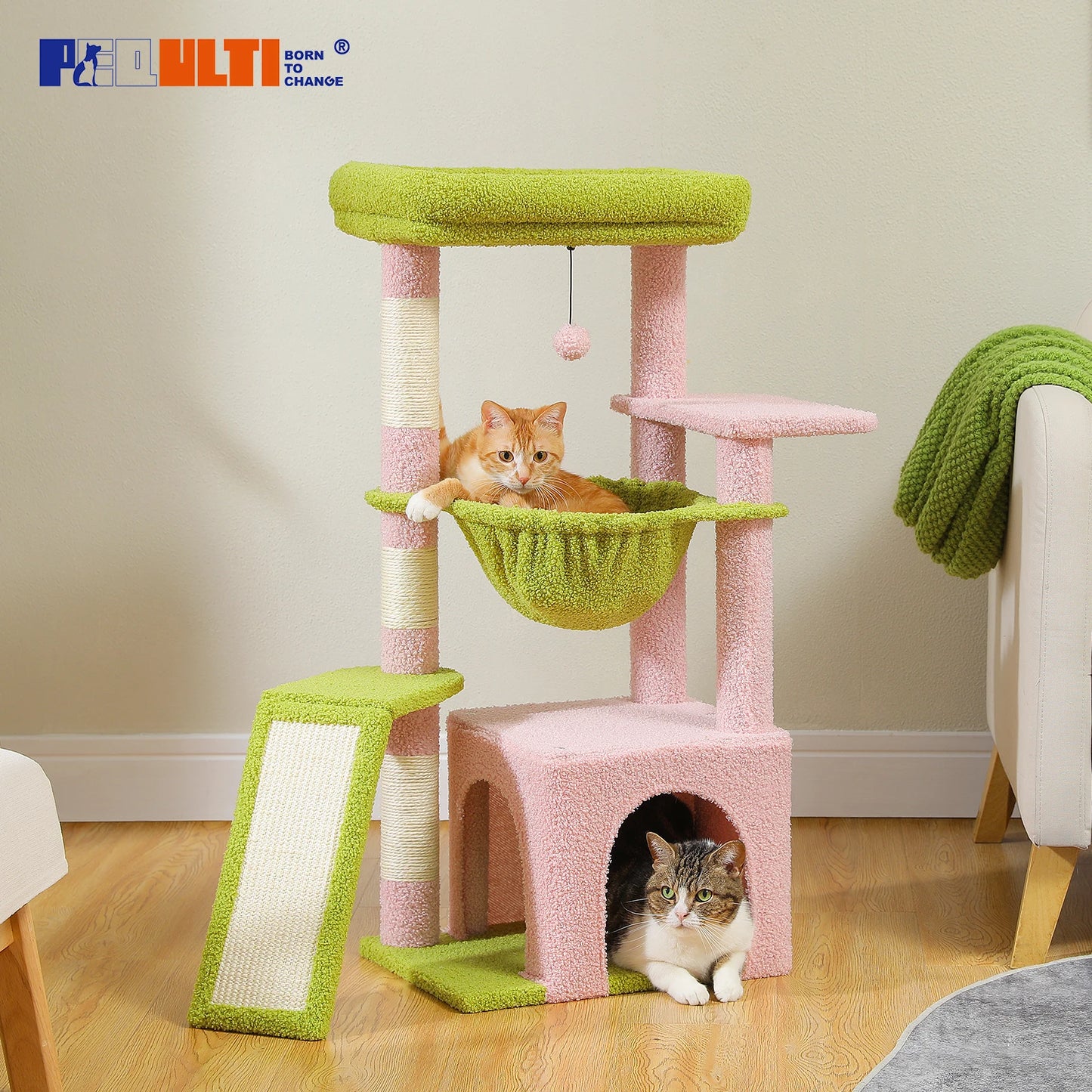 PEQULTICN Cat Tree Tower With Natural Sisal Scratching Post