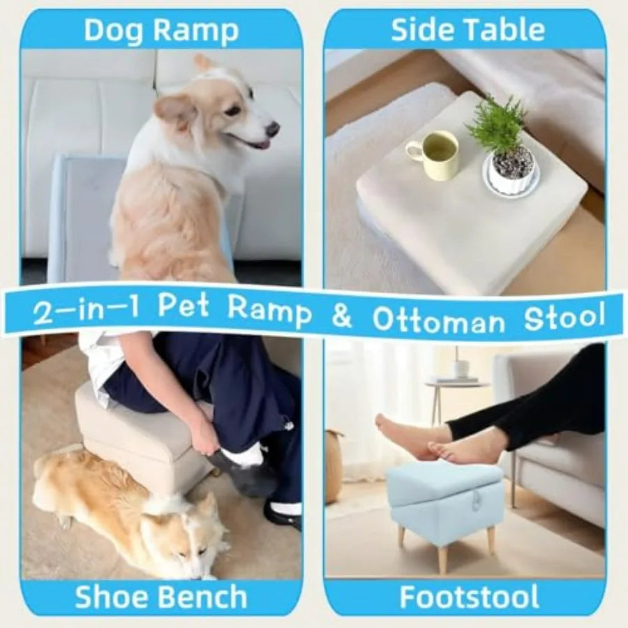 Dog Door Adjustable Foldable Ramp for Sofa and Bed Steps