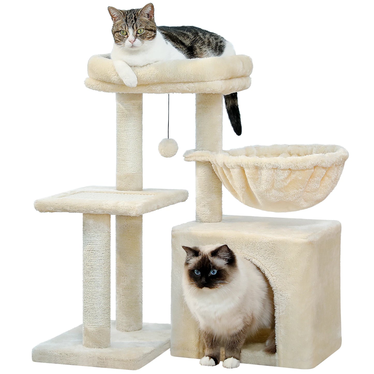 PEQULTICN Cat Tree Tower With Natural Sisal Scratching Post