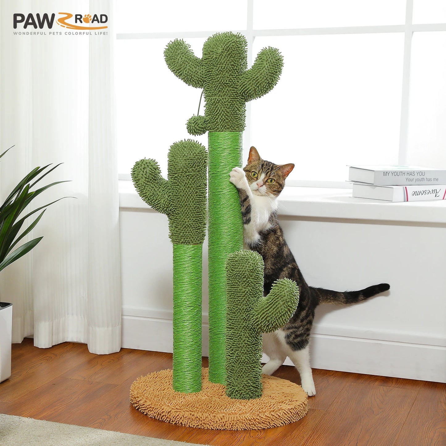 PEQULTICN Cactus Cat Tree With Condo Hammock For Indoor Cats