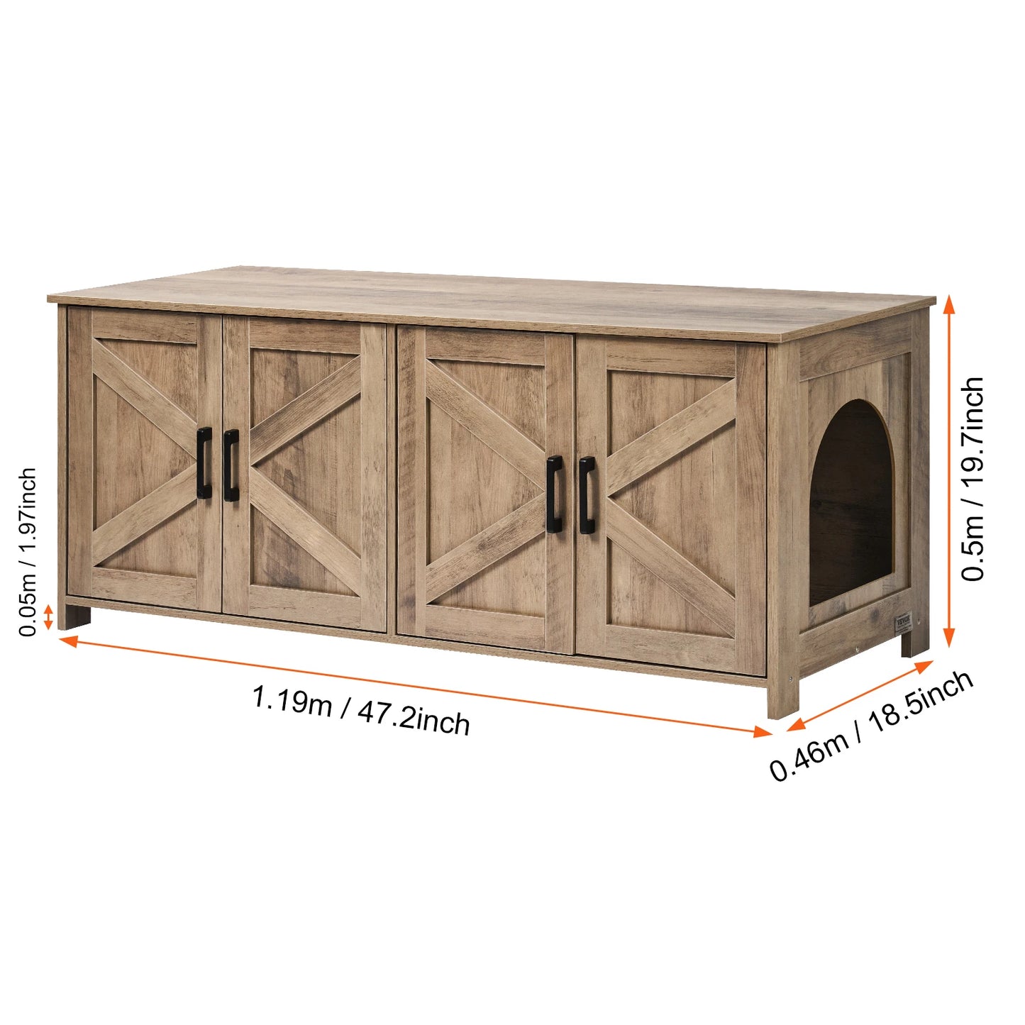 SucceBuy Cat Litter Box Enclosure For Two Cats Hidden Cabinet